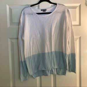 Vince blue/white colorblock sweater size small